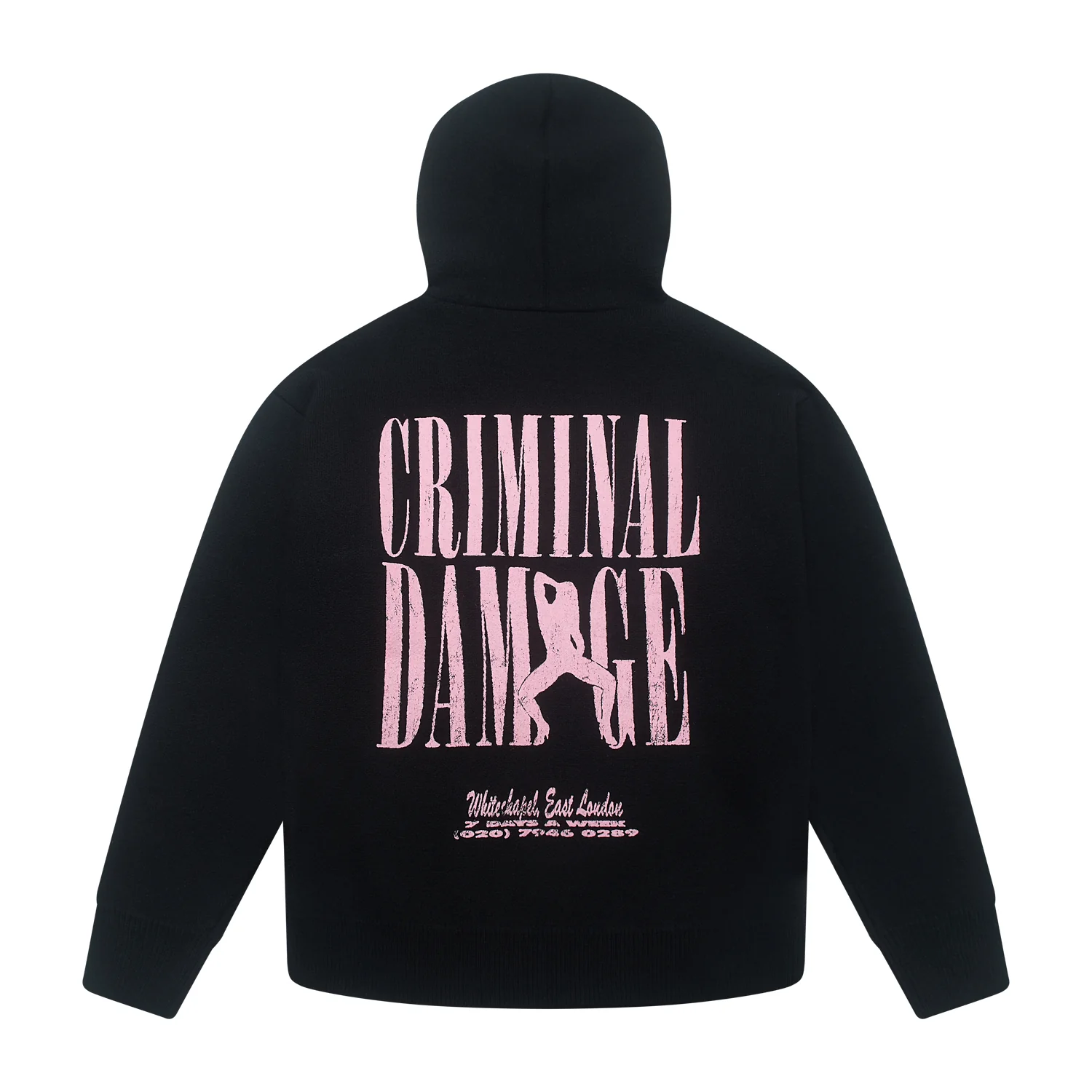 STRIPTEASE KNITTED HOODIE